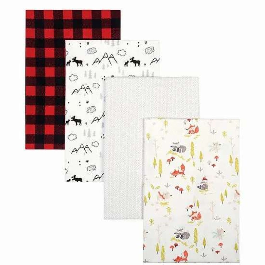 Baby Gear * | Trend Lab Buffalo Check Woodland 4 Pack Flannel Blankets