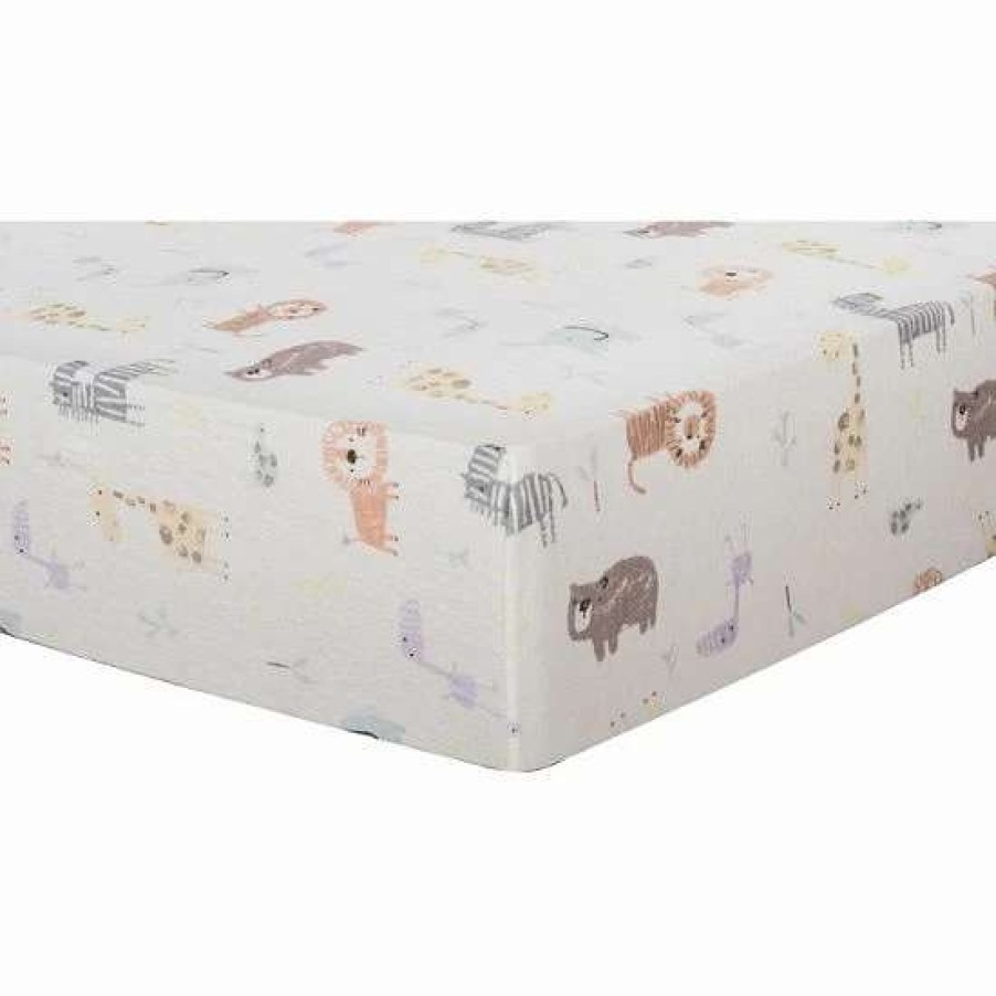 Baby Gear * | Trend Lab Zoo Animal Flannel Fitted Crib Sheet