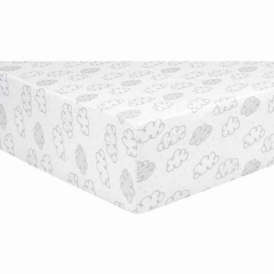 Baby Gear * | Trend Lab Clouds Jersey Fitted Crib Sheet