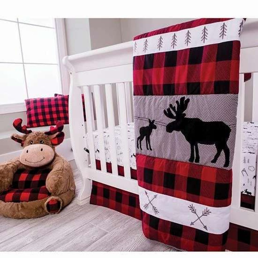 Baby Gear * | Trend Lab Lumberjack Moose 6 Piece Crib Bedding Set