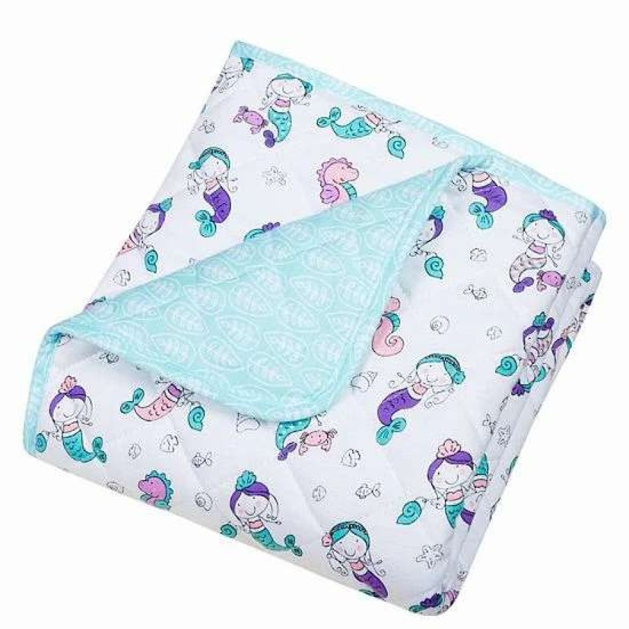 Baby Gear * | Trend Lab Mermaids Reversible Crib Quilt