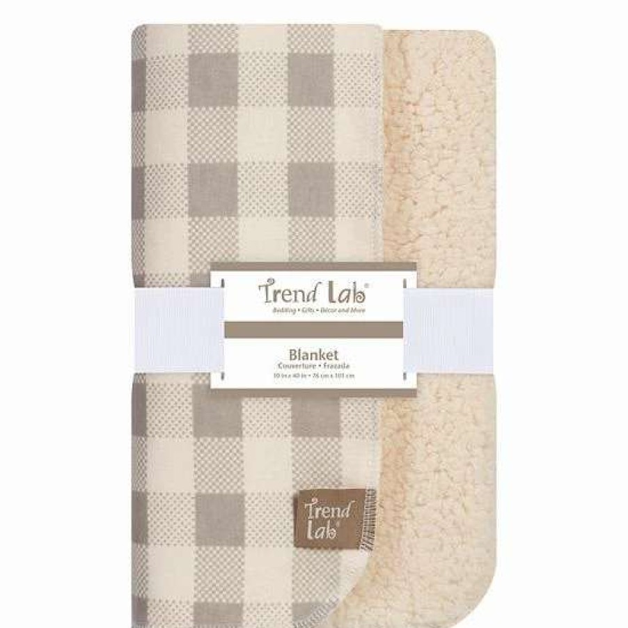 Baby Gear * | Trend Lab Buffalo Check Flannel & Faux-Shearling Blanket