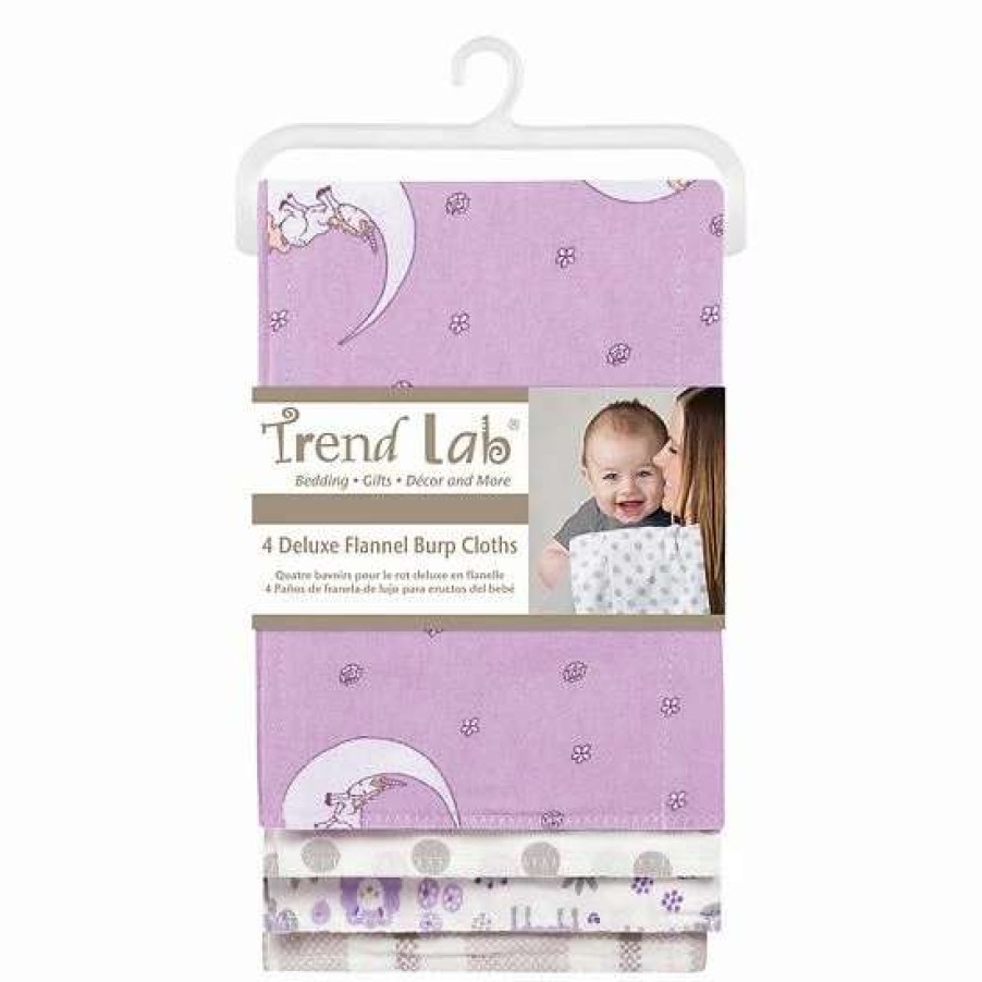 Baby Gear * | Trend Lab Llamas & Unicorns 4-Pk. Flannel Burp Cloths