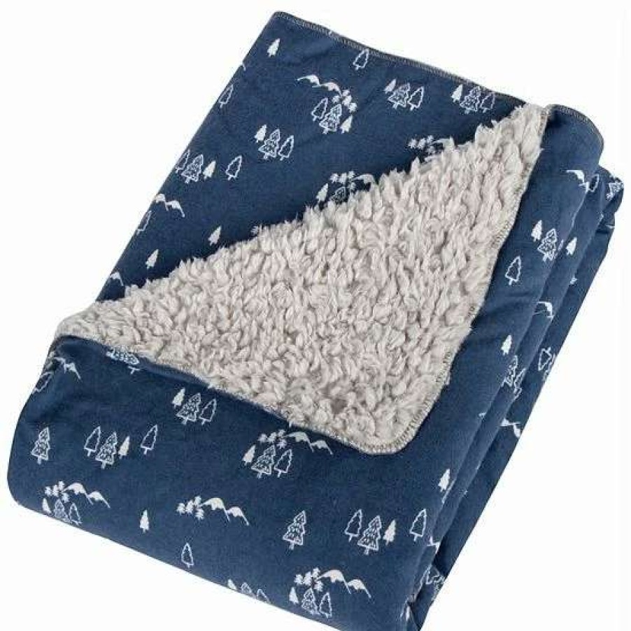 Baby Gear * | Trend Lab Mountains Flannel Faux Shearling Reversible Blanket