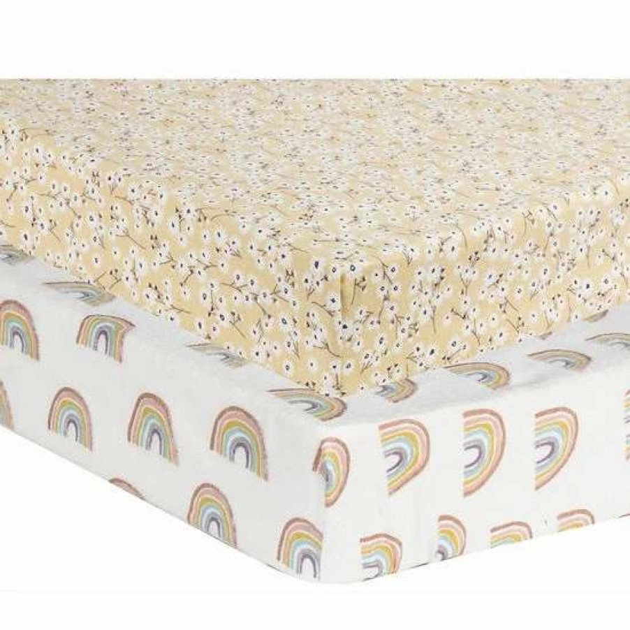 Baby Gear * | Trend Lab Rainbow Daisy 2-Pack Playard Sheets