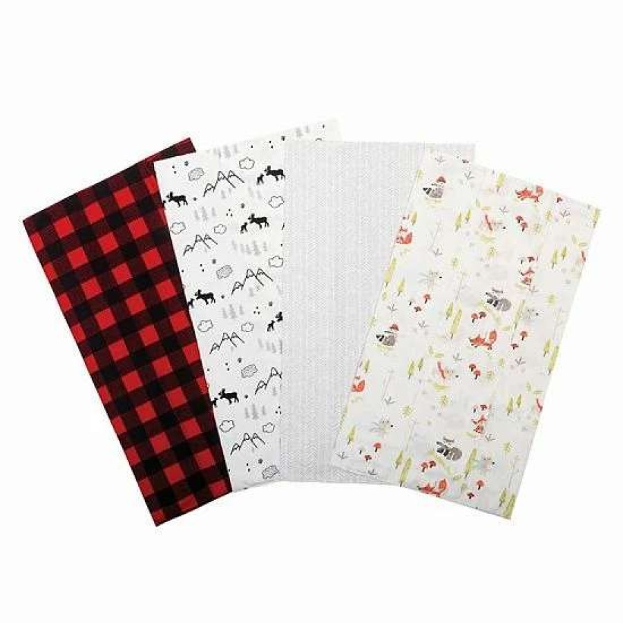 Baby Gear * | Trend Lab Buffalo Check 6-Piece Bib & Burp Cloth Set